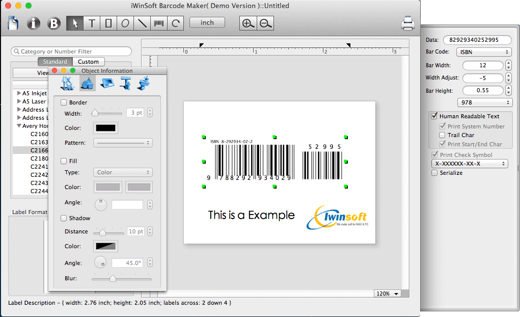 The professional barcode software for Mac