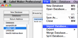 Import database