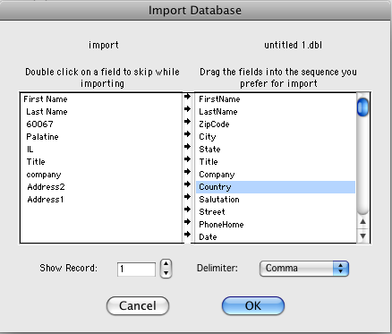 Import Database