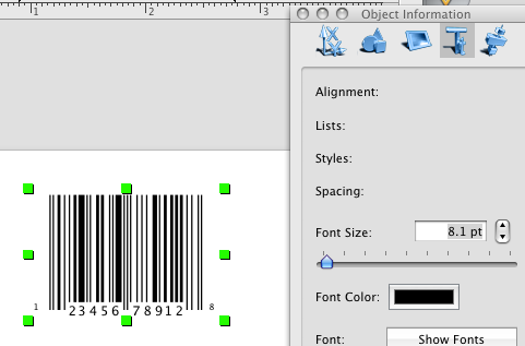 barcode text