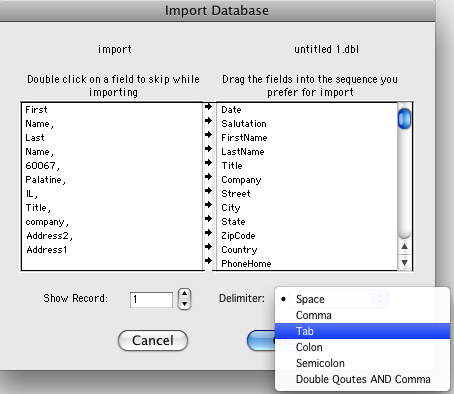 Import Database
